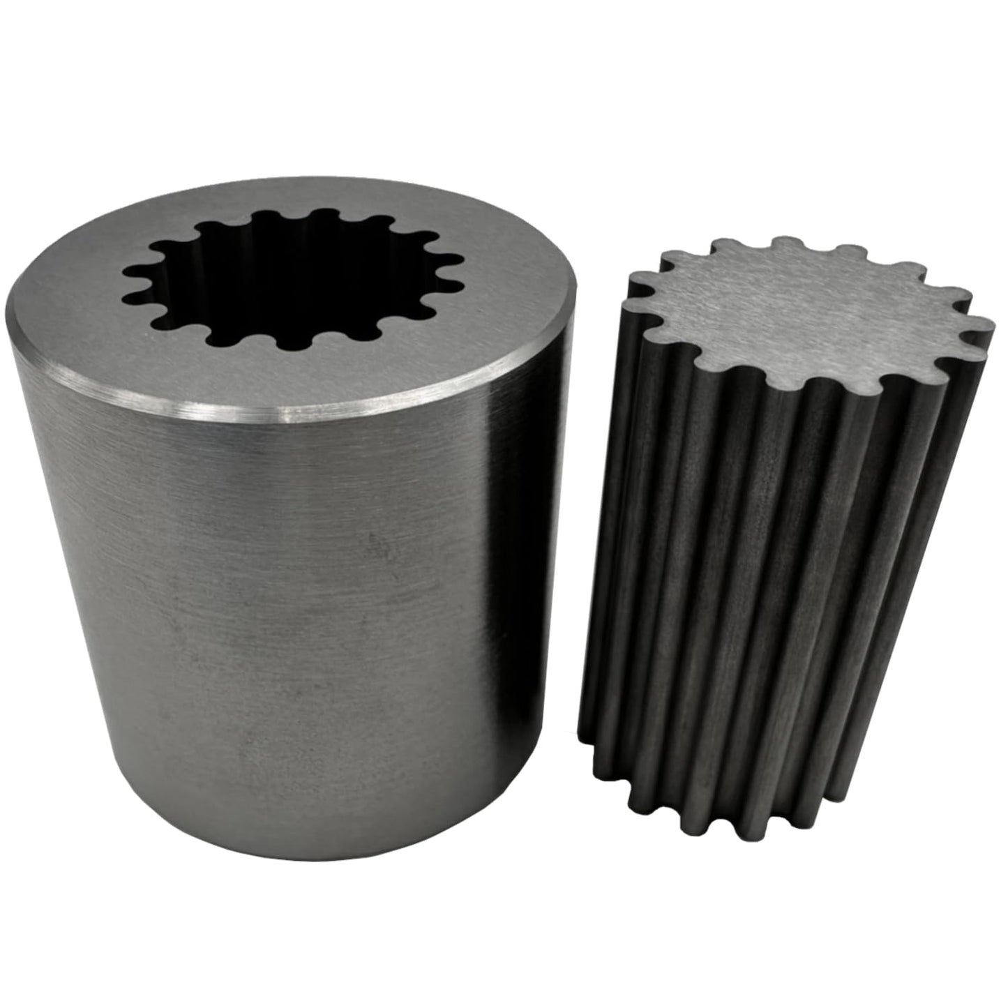 Heavenly Metals 2-Piece Gear Cylinder 3D Puzzle for Adults - Stainless Steel Desk Toy and Fidget, Zero Tolerance Wire EDM Cut Office Gift for Men