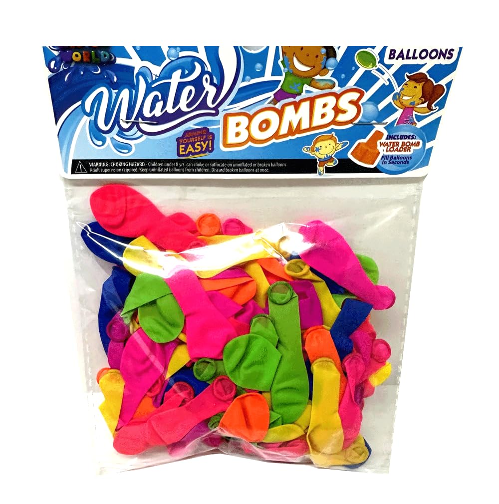 100 pcs Assorted Water Balloon with Filler in Poly Bag