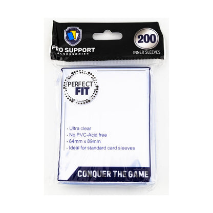 Pro Support Accessories 200 Premium Ultra Clear, Perfect for Double sleeving, fits Standard Size Trading Cards