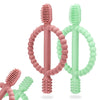 Baby Teething Toys with Easy-Hold Handle, Silicone Infant Toothbrush, Textured On Both Sides Helps Massage, Soothe Sore Gums, Teething Toys for Babies