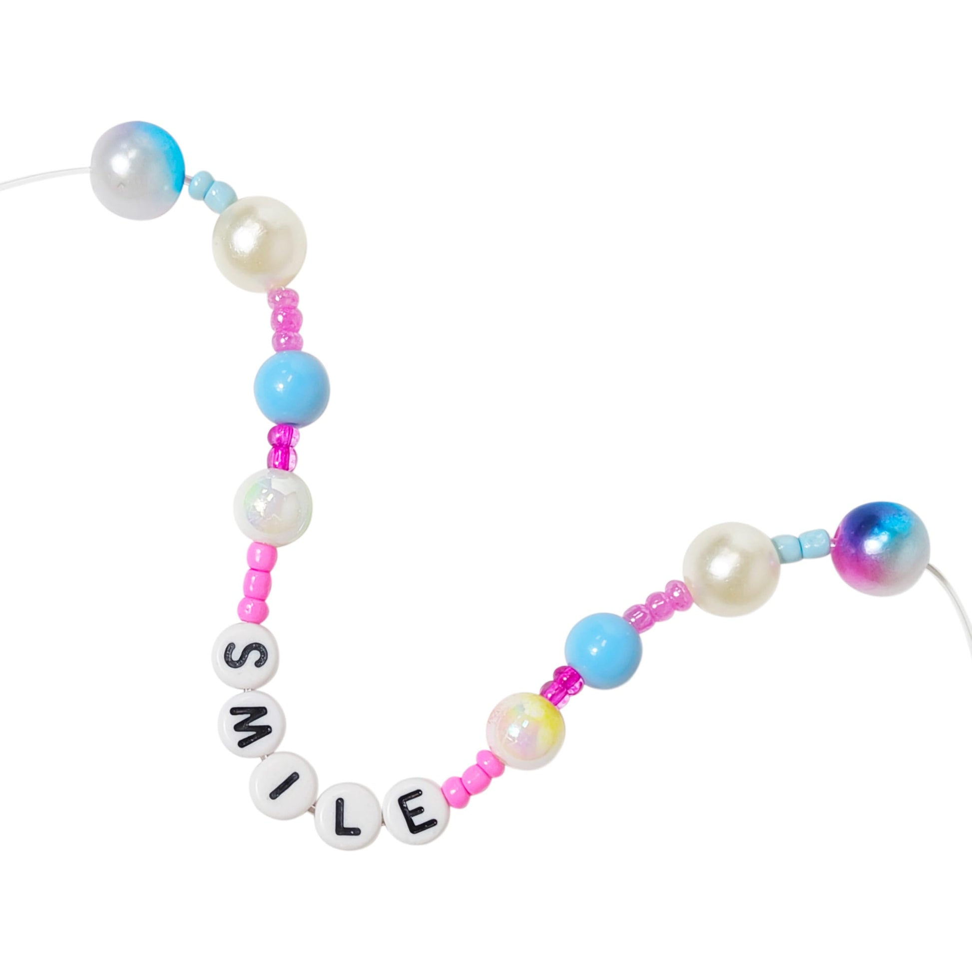 LUV HER Beading Kits - Necklace Making Kit & DIY Friendship Bracelet Kit for Girls - Includes 60x 6mm Verbiage, 8mm Pearl Beads & More - Jewelry
