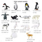 OUKEYI 14PCS Realistic Polar Animals Figurines - Mini Arctic Animals Toys Set - 1-2 Inch Plastic Tundra Deer & Bear Fox Kids Diorama Birthday Gift