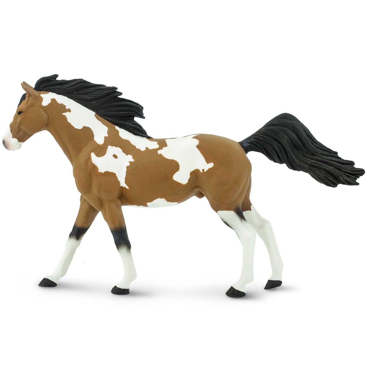 Safari Ltd. Pinto Mustang Stallion Figurine - Lifelike 7.25" Model Figure - Educational Toy for Boys, Girls, and Kids Ages 3+