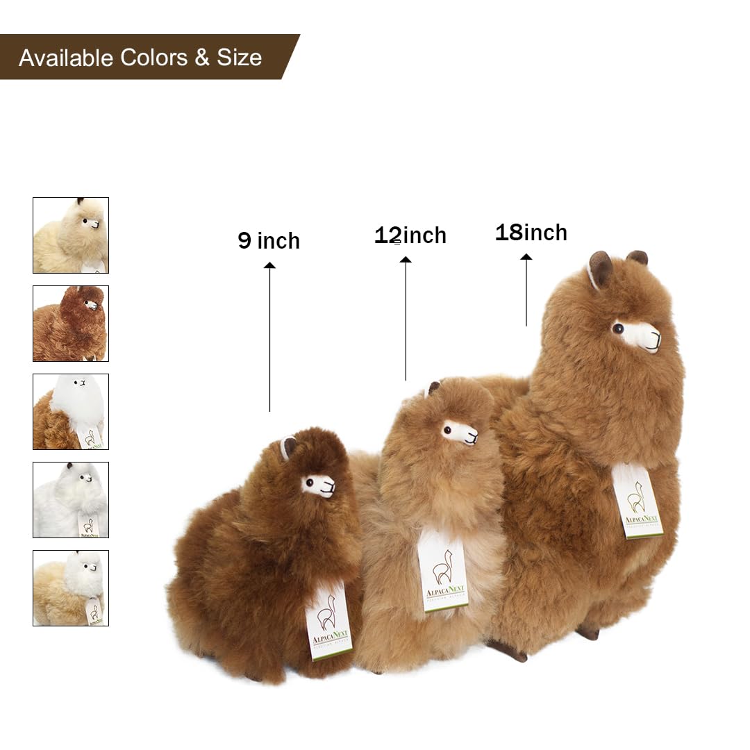 AlpacaNext Alpaca Stuffed Animal Crafted in Fluffy Luxury Wool - Hypoallergenic & Ultra-Soft Toy Perfect for Cute Nursery Decor and a Huggable