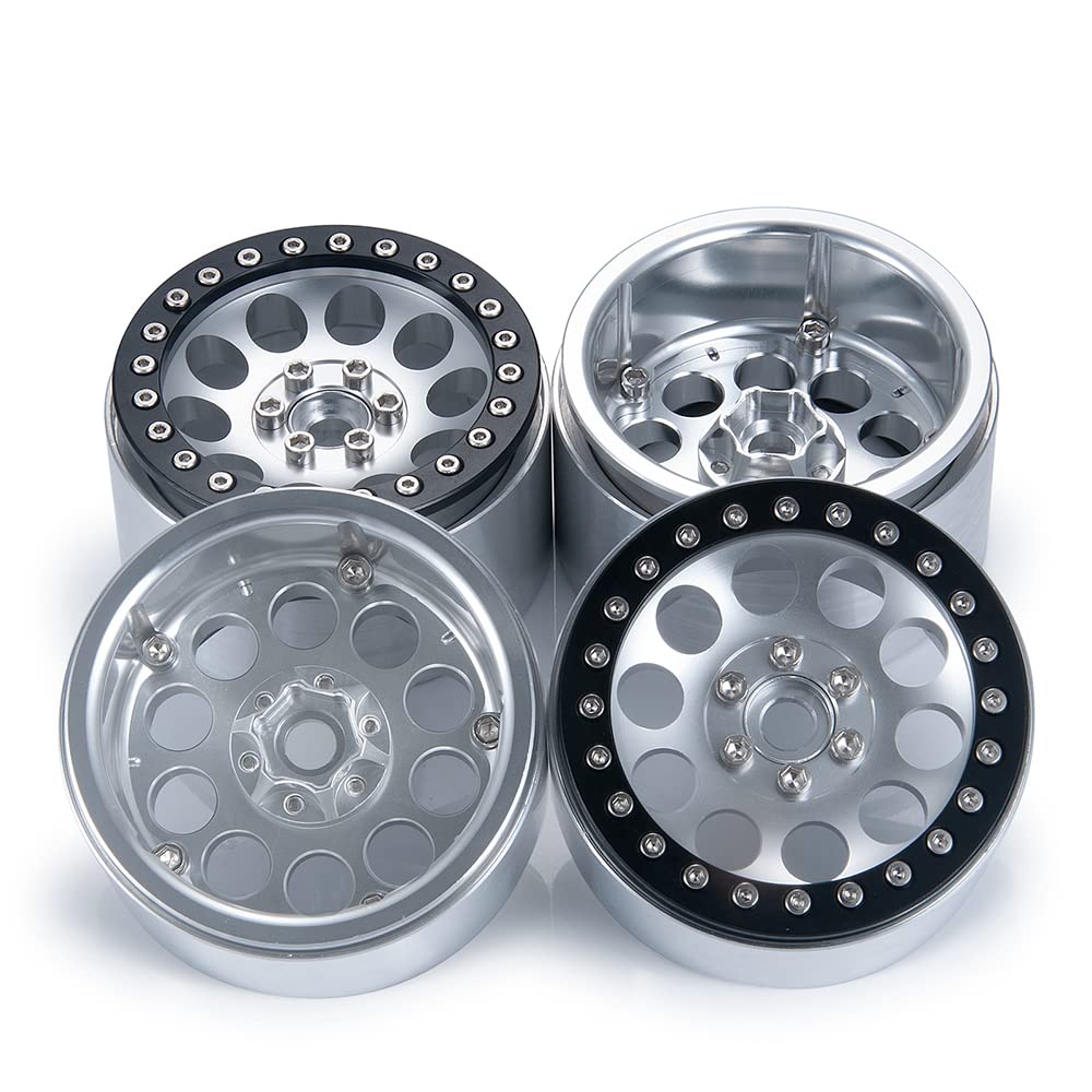 RCLIONS Aluminum 2.2" Beadlock Wheels Rims 35mm for Axial Wraith SCX10 TRX4