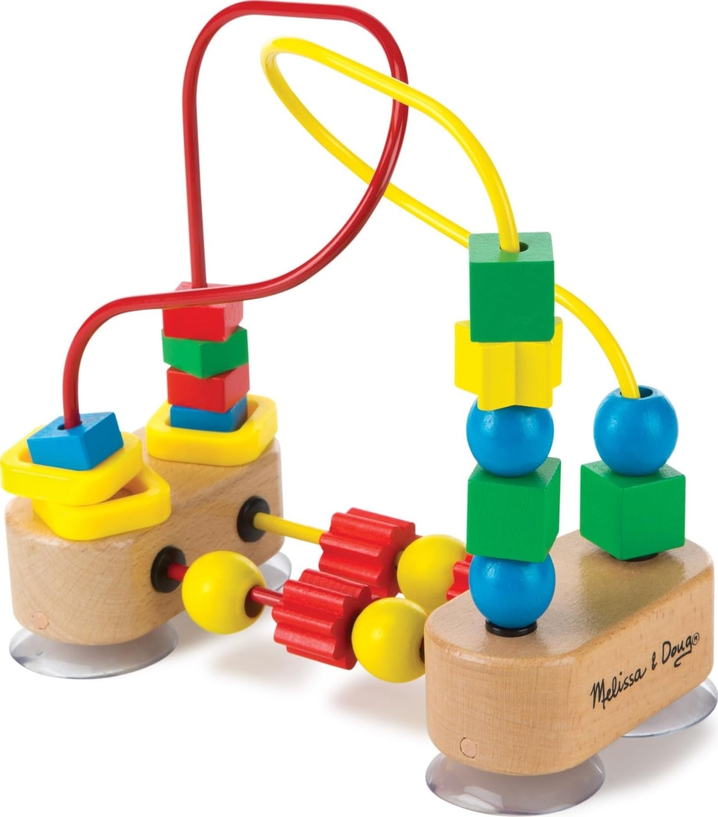 Melissa & Doug First Bead Maze - Wooden Educational Baby Toy with Suction Cups, for Floor, High Chair or Toddler Table, Toddler Toys for Girls & Boys