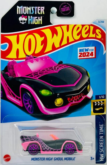 Hot Wheels Monster High Ghoul Mobile (Black), 1:64 Scale, HW Screen Time 1/10