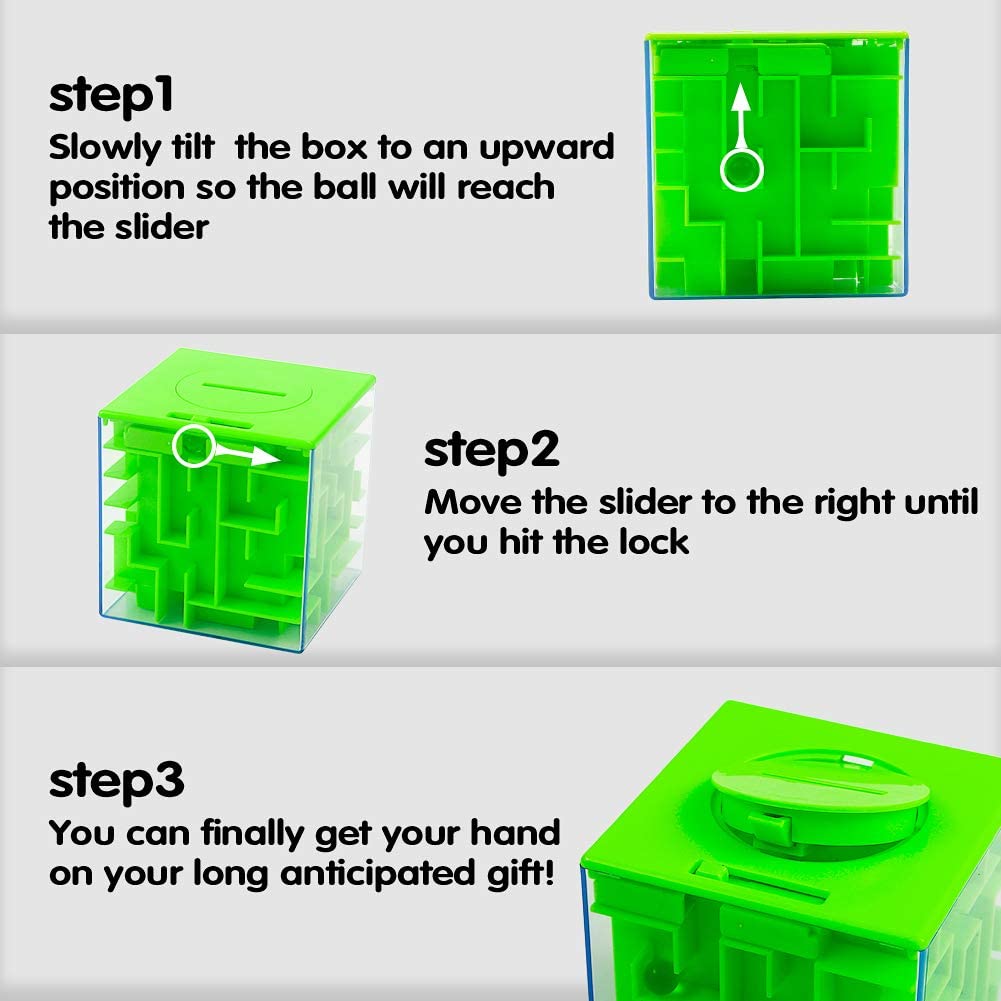 2 Pack Money Maze Puzzle Box for Kids and Adults