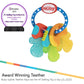 Nuby IcyBite Ice Gel Teether Keys for Infants - Silicone Baby Teether Toys - Gentle on Sore Gums - Baby Teething Relief - 3+ Months - Blue