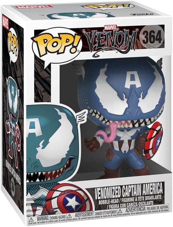 Funko POP!: Marvel: Marvel Venom: Venom Captain America - Collectible Vinyl Figure - Gift Idea - Official Merchandise - for Kids & Adults - Comic