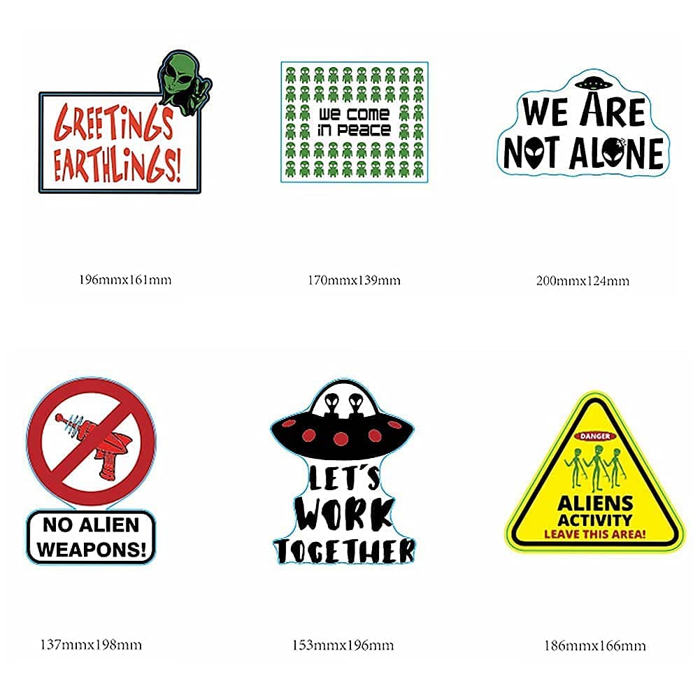 24pcs(6 styles) Alien Theme Table Centerpiece Sticks Decorations UFO Alien Table Toppers Decorations We Are Not Alone for Birthdays Party Supplies