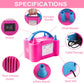 Balloon Pump Electric, 110V-120V Portable Dual Nozzle Balloon Blower with Tying Tools, Clips, Strips, Glues, Ribbons for Birthday Party Wedding