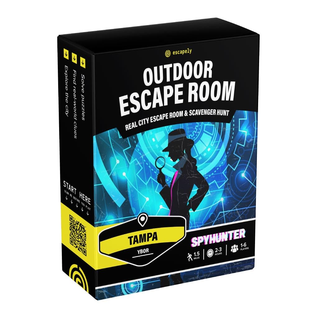 Tampa Outdoor Escape Room | Real City Scavenger Hunt | Gifts for Adults & Families | 1-6 Players, 2-3 Hours, 1 Mile Walking Distance
