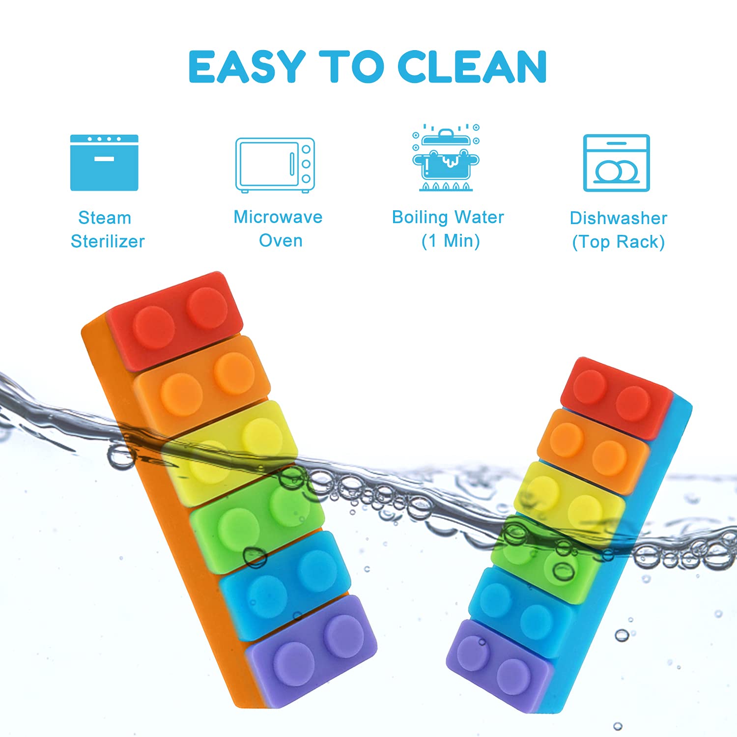 Sensory Chew Necklace, SLGOL Rinbow Color Silicone Chew Pendant Training and Development Fidget Toy Chewing Necklace for Chewing Kids, Autism ADHD