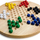 All Natural Wood Chinese Checkers with Wooden Marbles by Brybelly (1-Pack)