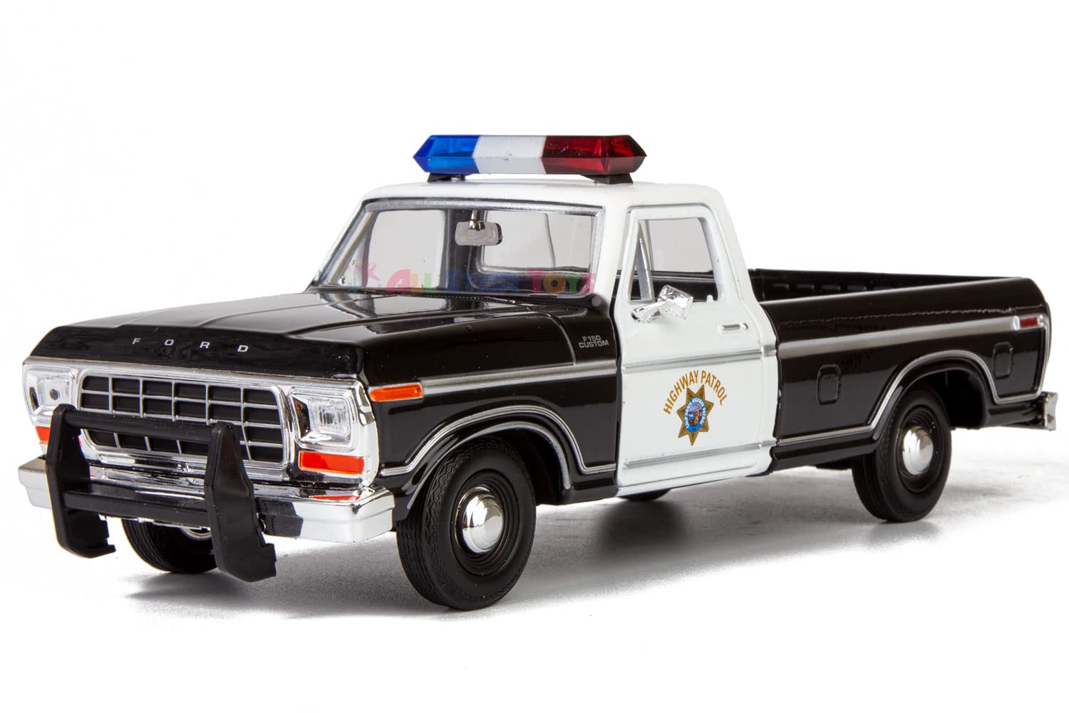 Motormax All Star Toys Exclusive 1979 F-150 California Highway Patrol CHP Police Pickup Truck 1:24 Diecast Law Enforcement Model Car 76987