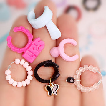 Random Miniature Accessories Set for LPS Pets - Sofa,Bows, Collars,Food & Drink for Shorthair Cat, Collie, Dachshund, Cocker Spaniel & Cow Figures