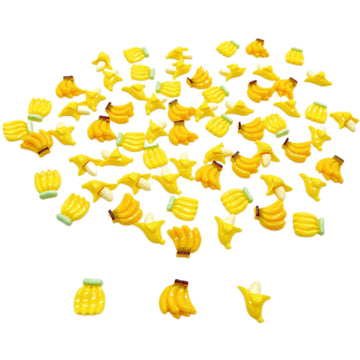 100 Pcs 1/12 Scale Mini Bananas, Miniature Artificial Bananas, Resin Banana, Lifelike Yellow Bananas, Fake Simulated Banana, Miniature Fruit for Mini