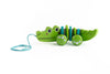 Jasey's Toy Chest Cruisin' Crocodile Wooden Pull Toy | Pull-Along Crocodile with Wiggly Zig-Zag Body, Chunky Wooden Wheels with Rubber Tread |