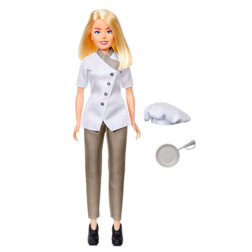 MGA Entertainment MGA's Dream Ella I AM A Baker Aria Fashion Doll, Includes Chef Jacket, Hat & Pan Accessories, Blonde Hair, Career Play Pretend Gift