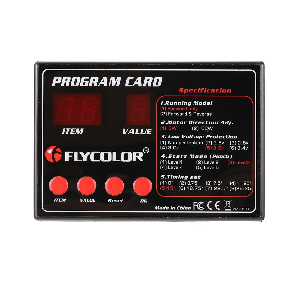 Goolsky Flycolor Programing Card for RC Boats ESC Electronic Speed Controller