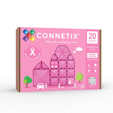 CONNETIX Magnetic Tiles Charity Edition Pink Pack, 20 Pieces