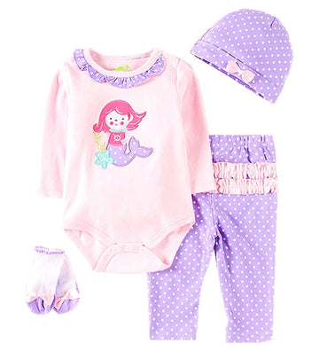 TATU Reborn Baby Dolls Clothes Girl 22 inch 4 Pcs Sets Outfit Fits 20-23 inch Reborn Doll Newborn Baby Girl Clothing