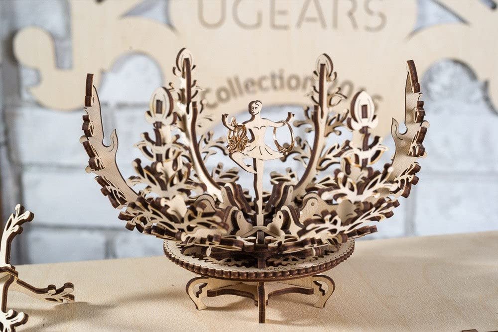 UGEARS Mechanical Flower 3D Wooden Puzzles for Adults - Wooden Model Kits for Adult Mechanical Flower Models Open and Close Wood Creations Brain