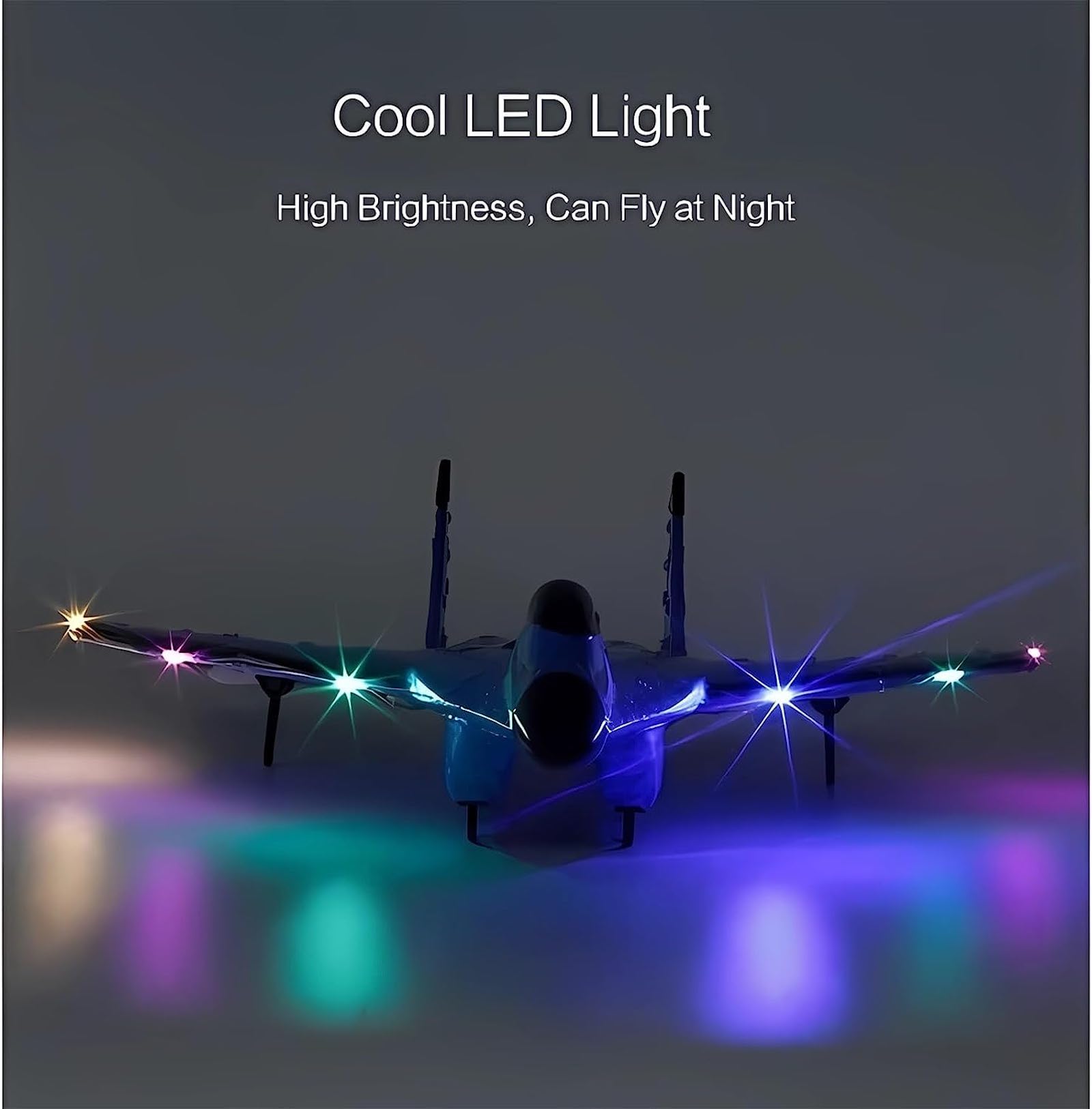 MAXBECK Remote Control Wireless Airplane Toy with Lights, Su-35 Rc Glider 2 Channel 2.4 GHZ Remote Control Planes, Outdoor Foam Rc Aircraft for Hobby