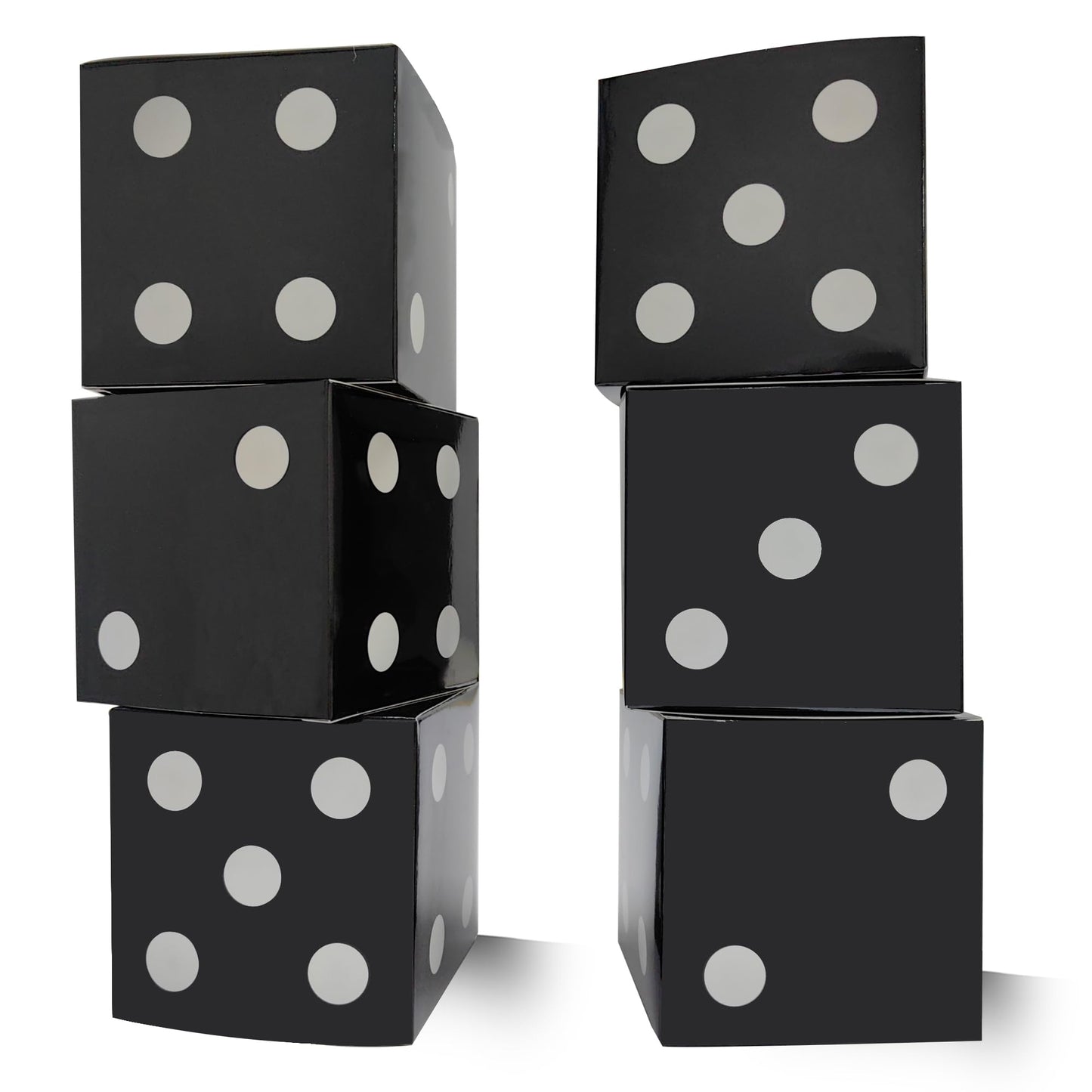 Eylola 6 Pcs Black Floral Dice Boxes 8 x 8 x 8 Inch - Bulk for Centerpieces, Casino Party Decorations, Game Night Decorations, Casino Themed Party