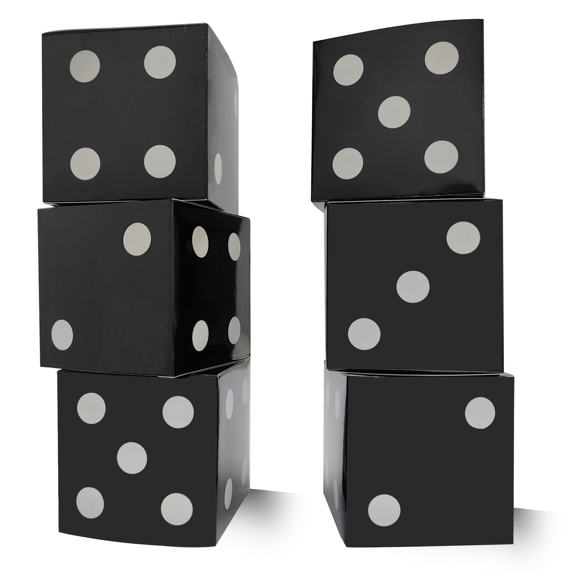 Eylola 6 Pcs Black Floral Dice Boxes 8 x 8 x 8 Inch - Bulk for Centerpieces, Casino Party Decorations, Game Night Decorations, Casino Themed Party
