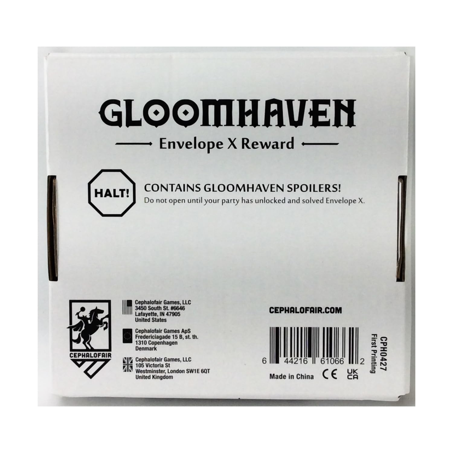 Cephalofair Games: Gloomhaven: Envelope X Reward - Non-Descript Product to Use with Gloomhaven Board Game, Expansion Accessory