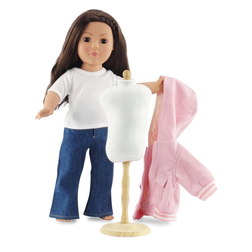 Emily Rose 18 Inch Doll Mannequin Dress Form - 100% Cotton Fill for Sewing & Display | Compatible with Clothing for American Girl Dolls - USA Brand