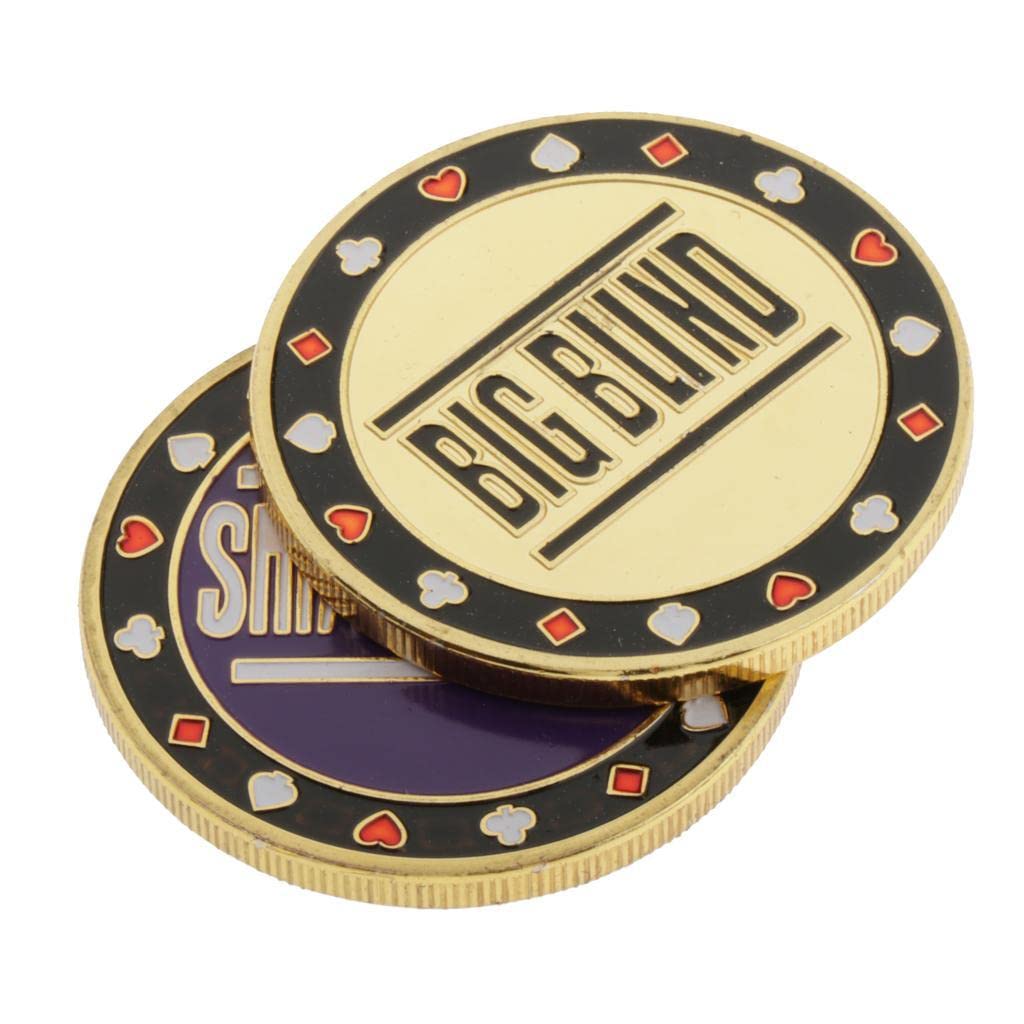 LoveinDIY 2 Metal Chips Big Small Dealer Buttons for Texas