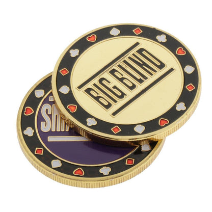 LoveinDIY 2 Metal Chips Big Small Dealer Buttons for Texas