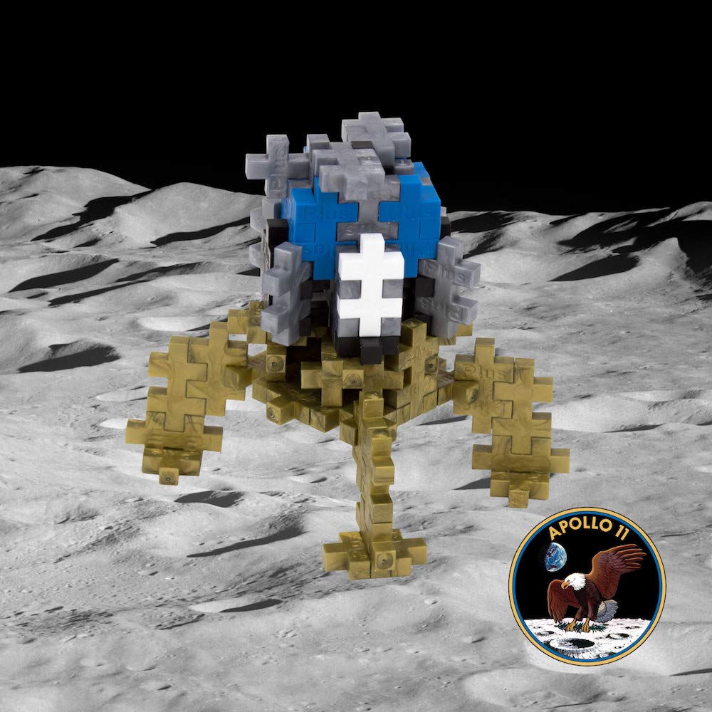 PLUS PLUS Lunar Lander - 3D Puzzle Figure Building Block Kit Tube, Mini Interlocking Pieces - Space Stem Science Toy for Kids
