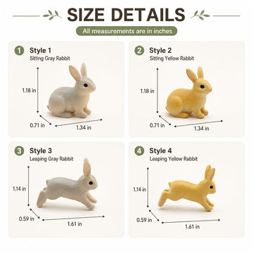 12 Pcs Easter Bunny Figures Fairy Garden Miniature Rabbit Figures Farm Animal Bunny Figurines Cake Topper Decorations Easter Egg Fillers Party Favors
