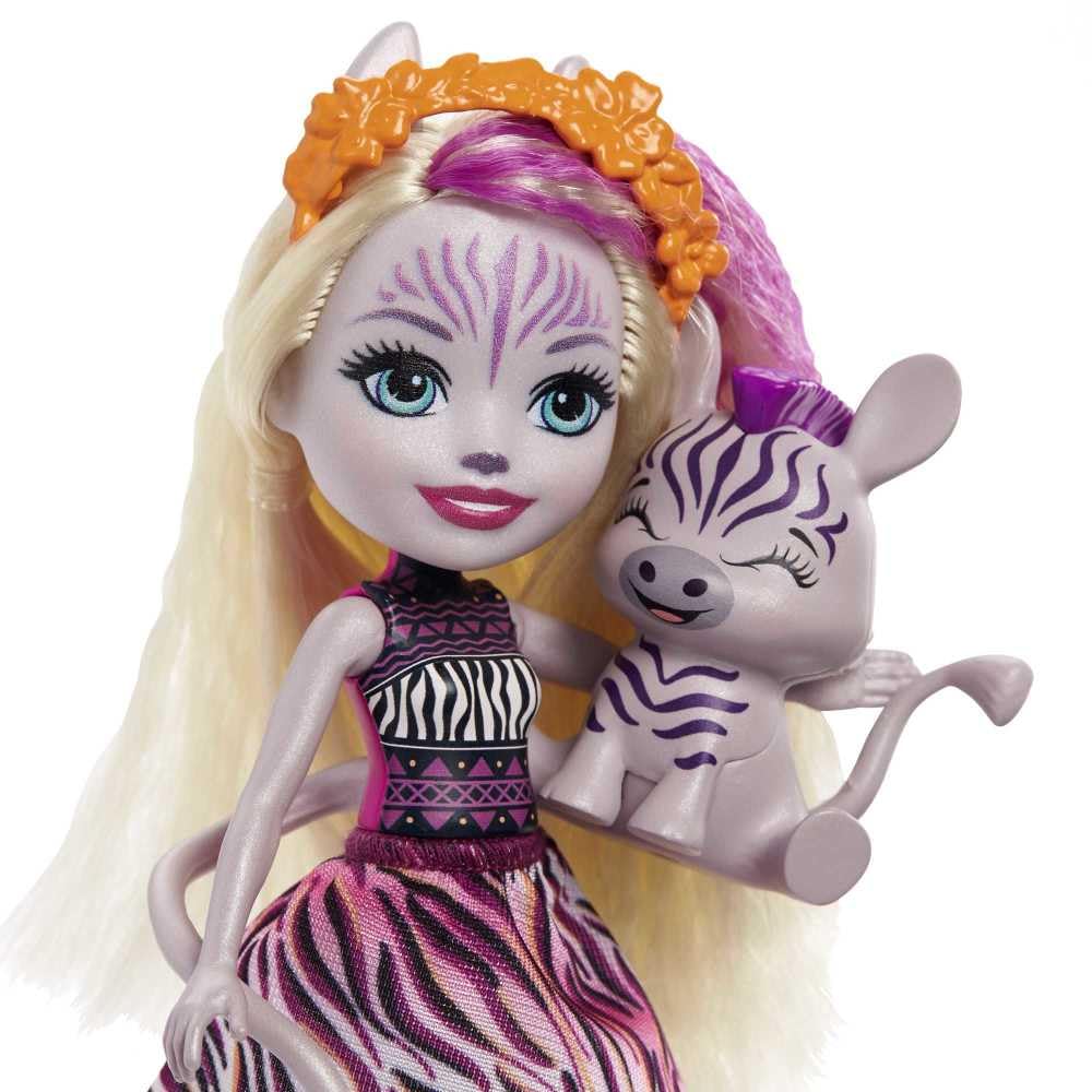 Enchantimals Zadie Zebra Doll with Ref Animal Figure, 6-inch Small Doll with Removable Skirt & Accessories, Sunny Savanna Toy Collection