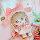 niannyyhouse 20cm Plush Doll Clothes Pink Headwear Coat Dress Backpack 8in Soft Stuffed Plush Toy Dress Up Accessories