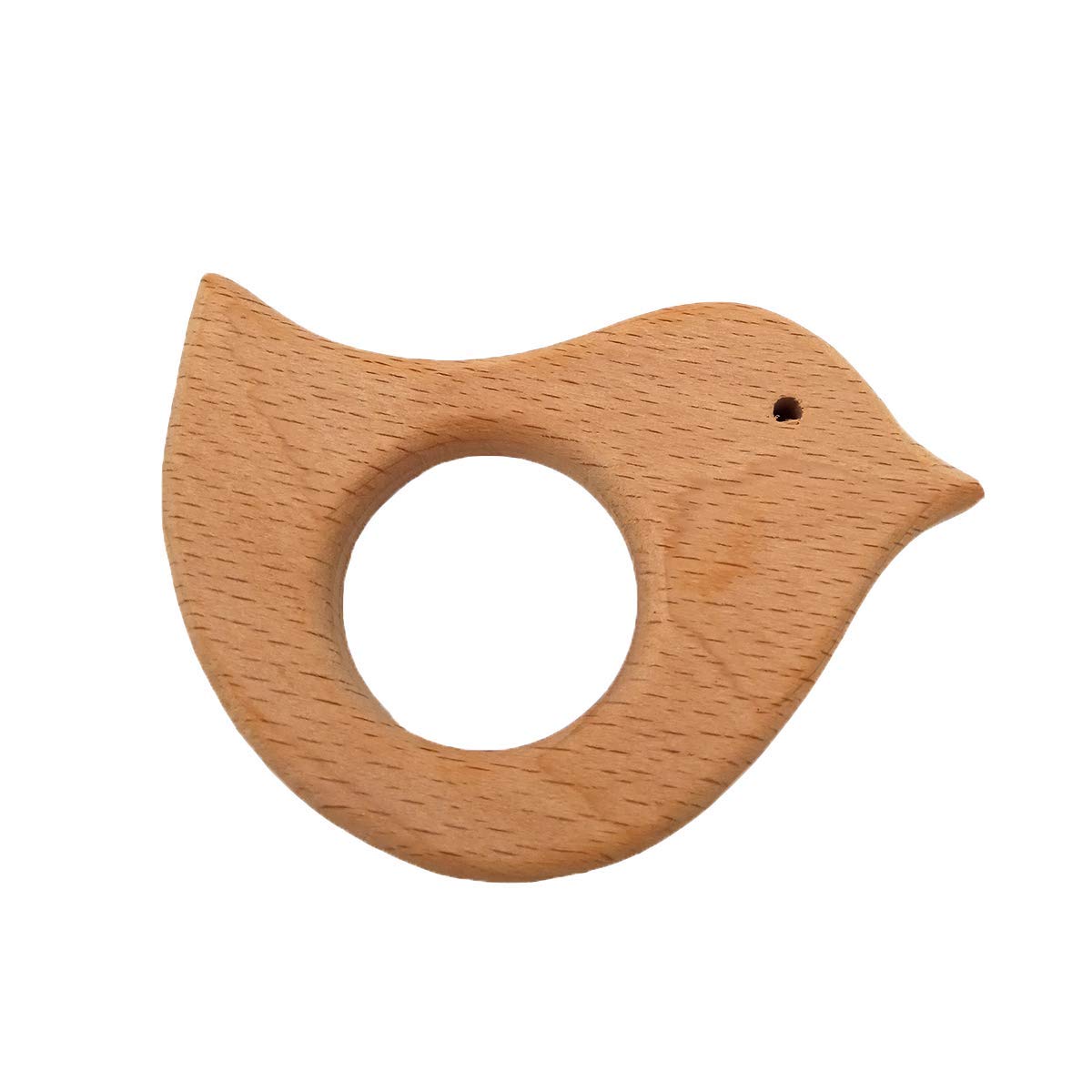 10pcs Lovely Cartoon Wood Bird Montessori Toy Pure Natural Animal Shape Beech Wooden Toys Handmade Pattern DIY Jewelry Making Necklace Pendant (Bird
