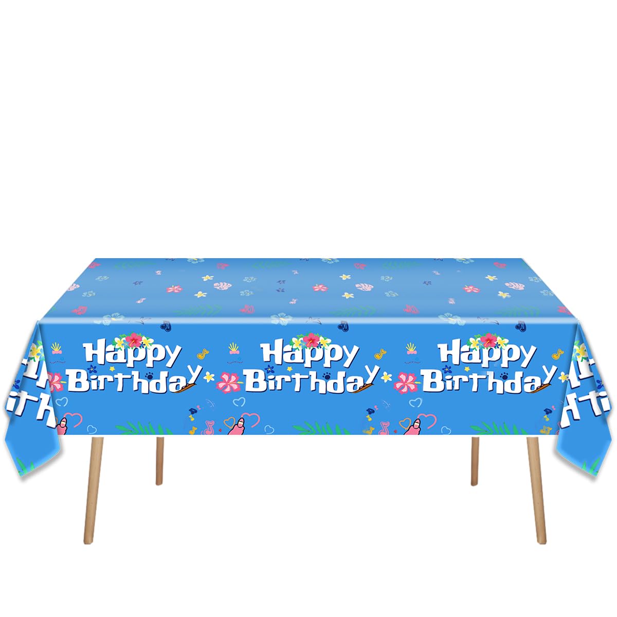 SHONHONG 2pcs Cartoon Blue Party Tablecloth 42 * 71inch,Cute Cartoon Theme Birthday Decoration Supplies