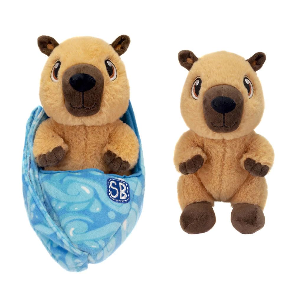 Fiesta Capybara Swaddle Babies - Stuffed Animal Keepsake and Baby Swaddle Carrier - 9.5 Inch