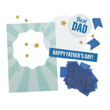Father’s Day Tissue Paper Card Craft Kit - Make 12 Cards - DIY Craft Gifts for Kids