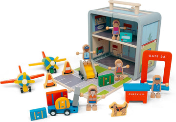 Jack Rabbit Creations Airport Suitcase Set - 19 Pc Toy - Ages 3+