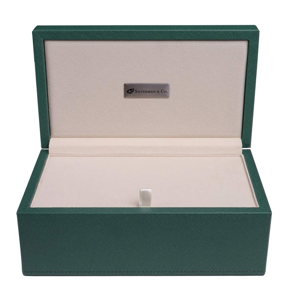 Silverman & Co. Double 9 Large Black Domino Set - Green Case