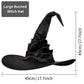 Wrrkayly Halloween Witch Hat for Women Men Feather Witch Spire Wizard Hats Lace Halloween Costume Girl Cosplay Party Dress Up Props (Black Folds Style