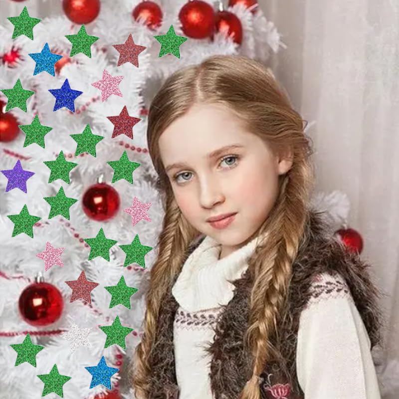 540 Pcs Glitter Foam Stickers, BetterJonny Colorful Self Adhesive Star Shape Glitter Sticker Star Foam Stickers DIY Posters, Scrapbooking, Making