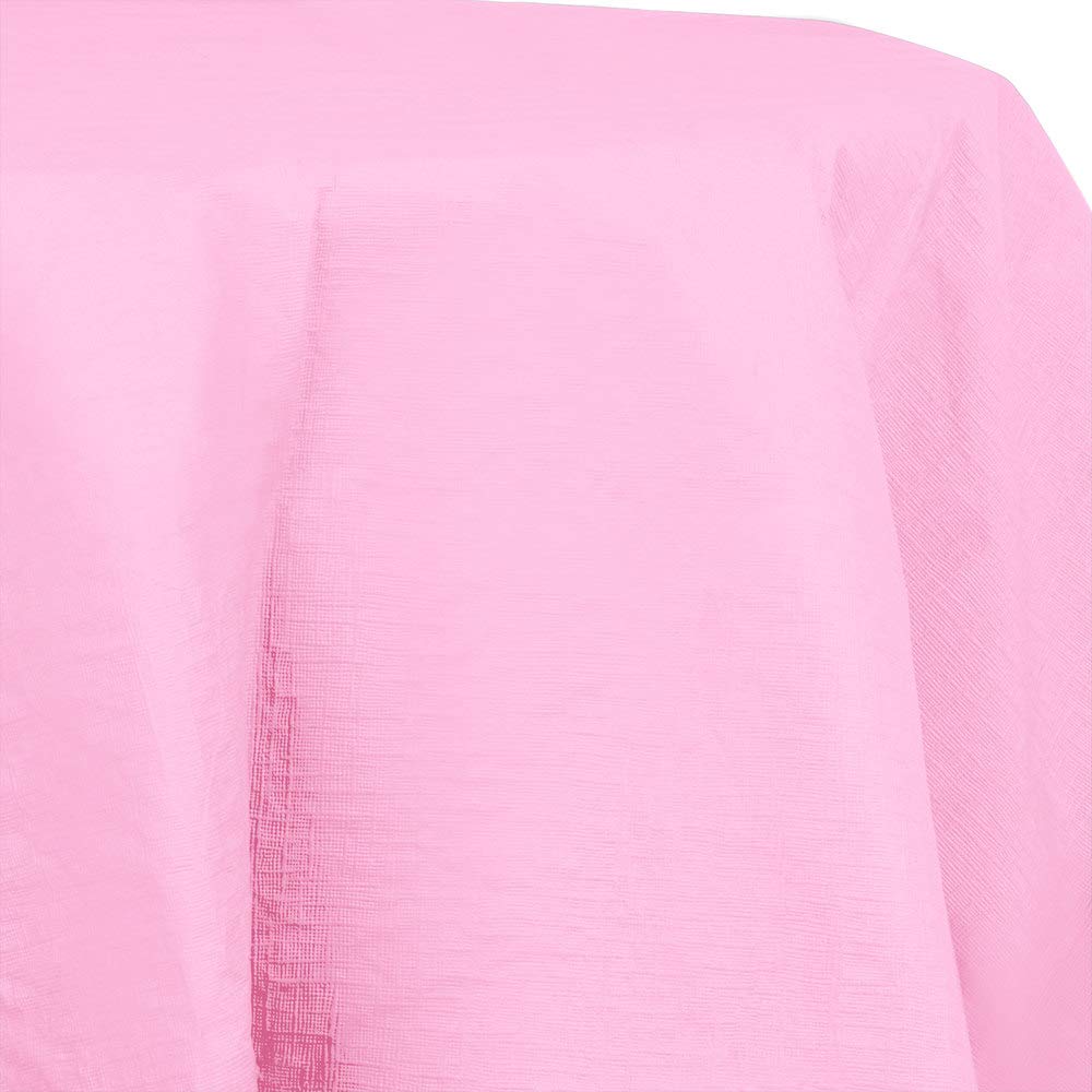 Creative Converting Touch of Color Round Candy Pink Plastic Lined Paper Tablecover, Each, 82