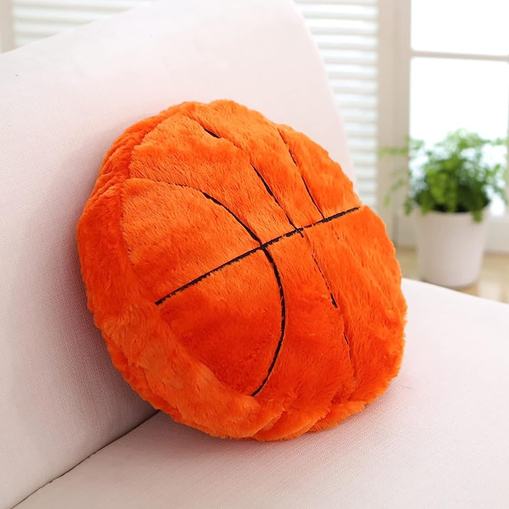 XIYUAN 14inch Basketball Sports Pillow Soft Stuffed Throw Pillow Toys Fluffy Durable Football Plush Toys Gift - for Kids Boy Girls Children Room Decor