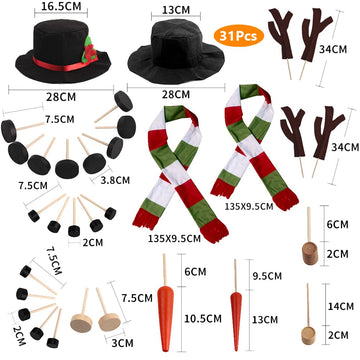 Snowman Kit, 2Pack Christmas Snowman Decorating Making Kit Outdoor Fun Christmas Winter Holiday Party Decoration Gift, Xmas Holiday Winter Party snow
